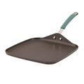 Rachael Ray Rachael Ray 87659 Cucina Hard-Anodized Nonstick Shallow Square Griddle with Handle; Gray & Agave Blue - 11 in. 87659